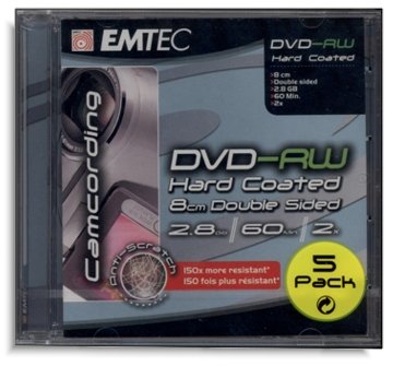 EMTEC 2.8GB 3-Inch 8cm Mini DVD-RW 2x for Sony Panasonic Canon DVD Camcorders 10-Pak