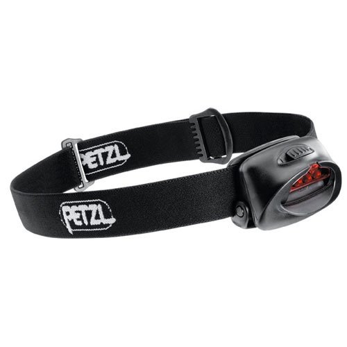 Petzl E46 P2 TacTikka 3-LED Headlamp with Red Flip-Up Lens, Black