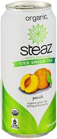 Steaz Bev Tea Iced Grn Peach Org