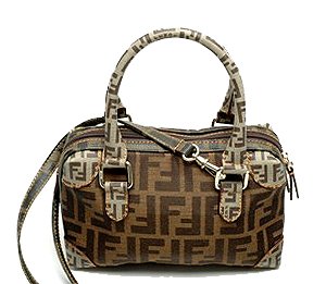 Fendi Authentic BAULETTO PICCOLO Zucca Handbag Bag