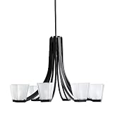 Kichler 1960BK Urban Ice 8 Light Single Tier Chandelier in Black with Clear Polished Outside-Satin Etched Inside glass