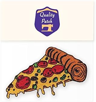 Cartoon Pepperoni Diavola Italian Pizza Slice Fast Food Embroidered Patch Badge Sew On Iron On