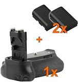 Produkt-Bild: Qualit&auml;ts Profi Batteriegriff f&uuml;r Canon EOS 60D wie der BG-E9 - f&uuml;r LP-E6 und 6 AA Batterien + 2 LP-E6 Akkus