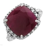 White Gold 7.05 CTW Ruby and 0.1 CTW Color H-J I2 Diamond Ladies Ring. Ring Size 7. Total Item weight 3.9 g.