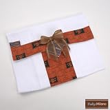 Burp Cloth Set - Orange Skulls Design by Baby Milano.