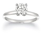 10k Choice of White or Yellow Gold Round Diamond Solitaire Engagement Ring (1 ct, J-K Color, I2-I3 Clarity)