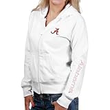 NCAA Alabama Crimson Tide Ladies White Dash Full Zip Hoody