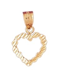 Dazzlers Solid 14k Gold Heart Charm Pendant Available in three colors from jewelsberry (weights: 0.9 grams only)