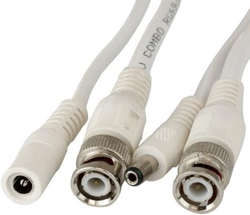 VONNIC Cable CB100W 100ft CCTV Siamese Cable w/Power Connectors White Retail