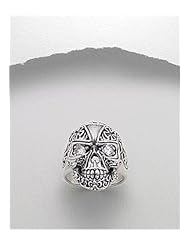 White Skull CZ Ring In 92.5 Sterling Silver