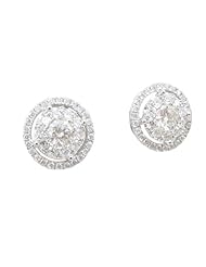 Women 14k White Gold 1.63ctw diamond Stud earring 20 LE004C Size 4.01