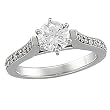 14K White Gold Diamond Engagement Ring Semimount - 0.25 Ct. - CENTER STONE NOT INCLUDED