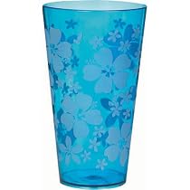 Blue Plastic 20oz Hibiscus Tumbler