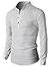 H2H Mens Casual Henley Lightweight Roll-up Sleeve Slim Fit Shirt
