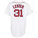 MLB Men's Boston Red Sox Jon Lester White Home Short Sleeve 6 Button Synthetic Replica Baseball Jersey Big & Tall Spring 2012  (White, XXXX-Large)