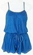 Missy/Junior Romper/Cover Up in Denim Blue Poly/Spandex Sizes M-XL