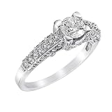 14K white gold diamond ring with 62 Rounds (center stone not included)