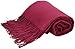 CJ Apparel Maroon Thick Solid Color Design Cotton Blend Shawl Scarf Wrap Pashminas Seconds NEW