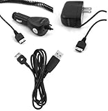 IMAGE OF Samsung SCH-R810 Finesse Accessory Bundle - Car Charger + OEM Home Travel AC Charger + USB Data Cable + Free Stars Stripes Silicone Wristband