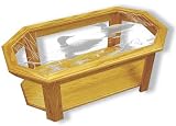 Oak Glass Top Coffee 15 high