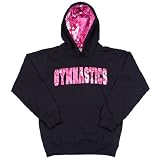 Girls Sweatshirt Gymnastics Hawaiian Hoodie Black With Pink