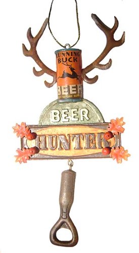 "Beer Hunter" Fun Hunting Deer Camp Christmas Ornament #J0974