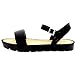 Womens Flatform Buckle Peep Toe Wedge Vacation Festival Strappy Sandals - Black - 8 - 39 - CD0129