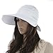 Handmade Chic Fashion Ladies Woman Bohemia Bowknot Summer Dual Purpose Two USES Polyester Hat Braid Sun Visor Floppy Fold Summer Swimming Beach Hat (White)