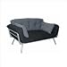 Elite Products Mali Convertible Twin Futon with Silver Metal Frame