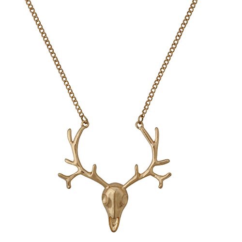 Jane Stone Deer Head Exquisite Necklace Graceful Cute Bar Pendant Jewelry