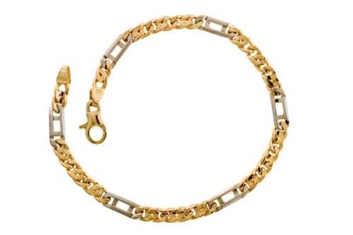 10K Two Tone Link Bracelet