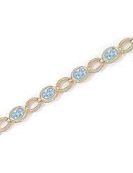 14kt Yellow Gold Oval Aquamarine Bracelet.