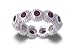 .925 Sterling Silver Designer Beaded Eternity Ring with Garnet