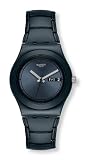 Swatch - Classic collection - Irony medium - Black Thought - Montre Mixte - Quartz Analogique - Cadran noir - Bracelet aluminium noir
