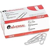 Universal Paper Clips, Silver, 100 Per Box or 10 Boxes Per Pack