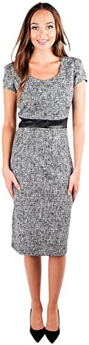 Second Date Modest Dress in Black &amp; White Cross-dye - 10