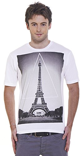 Retreez Paris Eiffel Tower Triangle Graphic Printed T-shirt