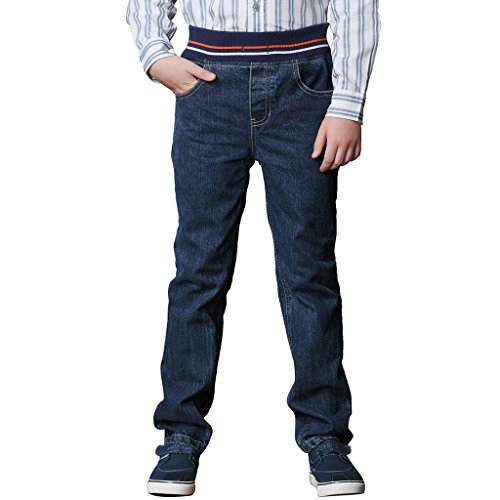 Leo&Lily Big Boys' Stretch Pull-On Jeans Denim Trousers Adjustable Waist