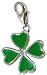 Chrysalis Sterling Silver Ladies Four Leaf Clover Charm Green Enamel