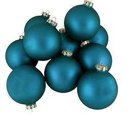 Club Pack of 16 Matte Visions Blue Glass Ball Christmas Ornaments 4" (100mm)
