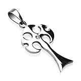 Spikes 316L Surgical Steel Gothic Cross Gem Pendant
