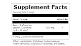 Acetyl-l-Carnitine 500 mg Supplement - 60 capsules