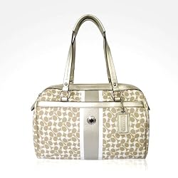 Coach Chelsea PVC Mini Signature Zip Satchel Bag 15132 Lt Khaki Gold