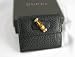Gucci Wallets (Black) 138036 Pebbled Leather w/ Bamboo Detail