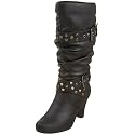 Madden Girl Women's Passport Studded Strapped Slouch Boot