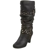 Madden Girl Womens Passport Studded Strapped Slouch Boot
