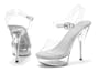 Women's 5 Inch Heel Clear Sandal With Ankle Strap (Clear;10)