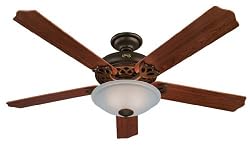 HUNTERHR2328260CeilingFanNewBronzeWithLightand5ReversibleDarkCherry/MediumOakBlades