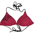 Fox Racing Revive Triangle Women's Top Swim Suit Swimwear w/ Free B&F Heart Sticker Bundle - Strawberry