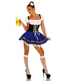 Dirndl-Kost�m Kleid blau/schwarz/wei�